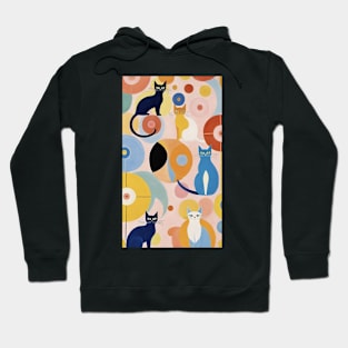 Hilma af Klint's Feline Kaleidoscope: Abstract Whimsy Hoodie